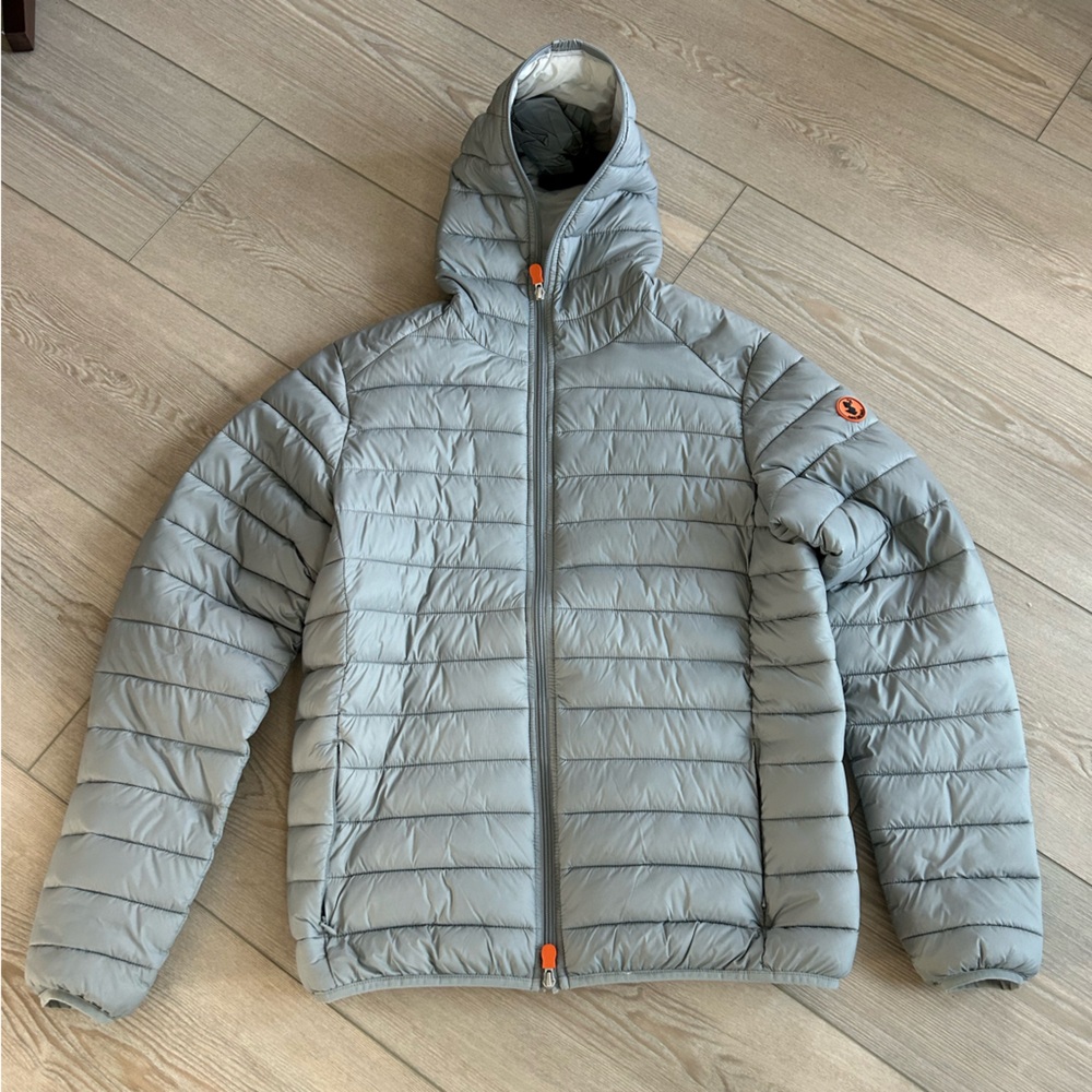 SAVE THE DUCK Light Gray Puffer Jacket